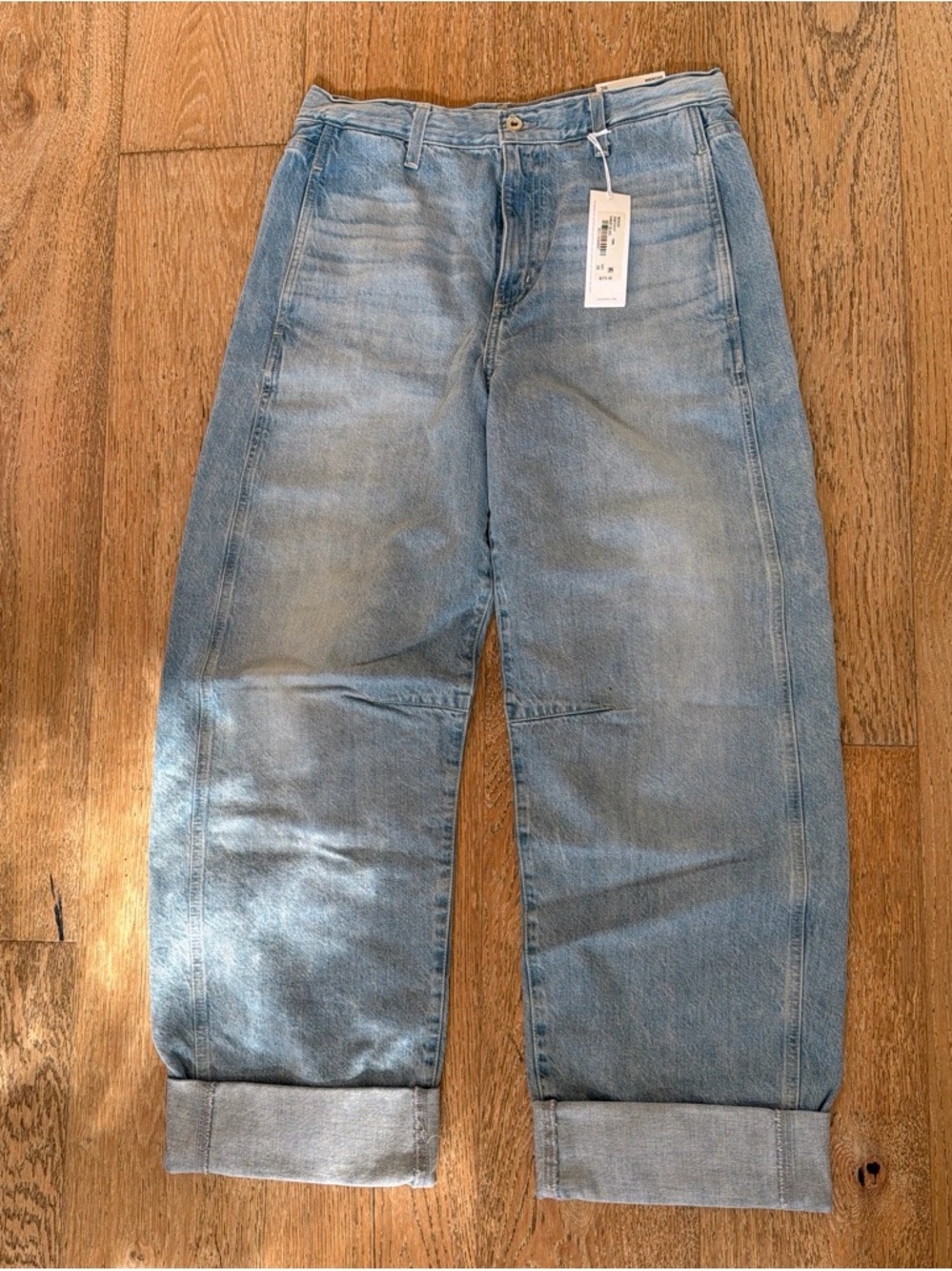 Agolde Mercer Cuffed High-Rise Barrel Denim Jeans